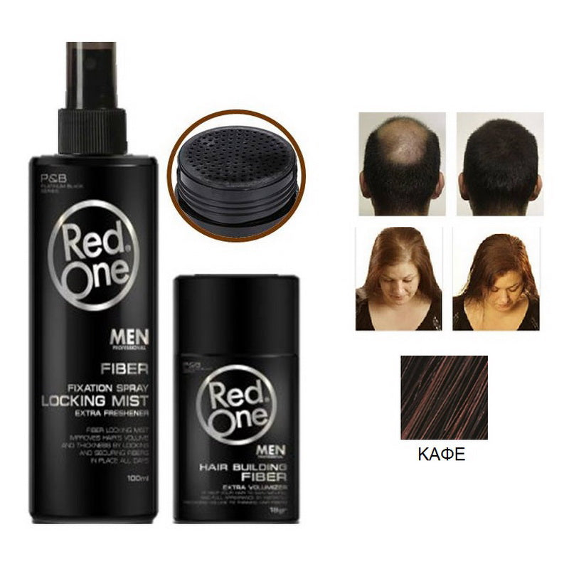 Redone fibra capillare da riempimento capelli diradati Fiber Black/dark brown 12 gr & Fixation Spray 100 ml