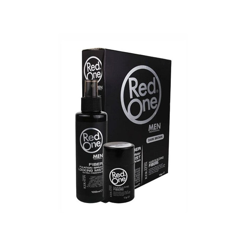 Redone fibra capillare da riempimento capelli diradati Fiber Black/dark brown 12 gr & Fixation Spray 100 ml
