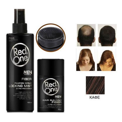 Redone fibra capillare da riempimento capelli diradati Fiber Black/dark brown 12 gr & Fixation Spray 100 ml